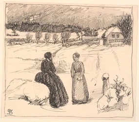Dort draußen im Schnee saß eine Frau in langen schwarzen Kleidern...