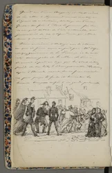 Illustration aus einem Privatarchiv der Norwegischen Nationalbibliothek mit dem Titel Voyage en Norvège 1856 von Fritz von Dardel