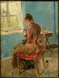 Näherin am Fenster