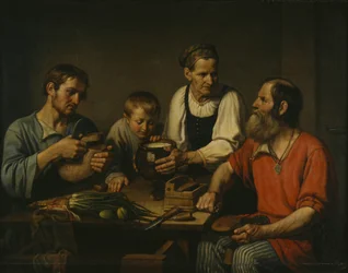 Bauernfamilie vor dem Abendessen, 1824