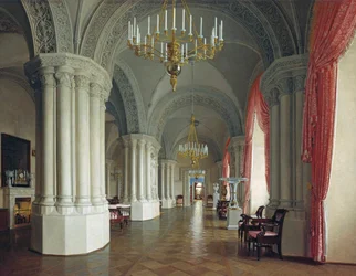 Die gotische Halle im Winterpalast in Sankt Petersburg, 1840er Jahre