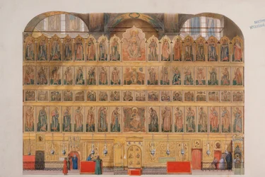 Die Ikonostase in der Mariä-Entschlafens-Kathedrale im Moskauer Kreml