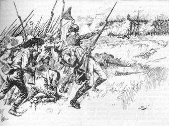 Die Division unter Alvarado überquerte das Tiefland, 1902
