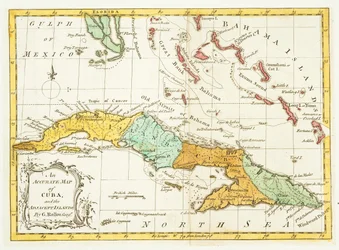 Eine genaue Karte von Kuba und den angrenzenden Inseln