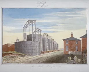 Ansicht des Gaswerks in der Pocock Street, Southwark, London, 1826