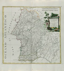Extremadura von Portugal Alentejo oder Algarve, Stich von G. Zuliani aus Band I des Neuesten Atlas, veröffentlicht in Venedig 1776 von Antonio Zatta, Privatsammlung