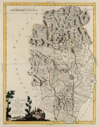 Landgebiet des Staates Veneto: Gebiet von Vicenza, aufgeteilt in seine Bistümer und Magistraturen, Gravur von G. Zuliani aus Band II des "Neuesten Atlas" veröffentlicht in Venedig 1782 von Antonio Zatta, Private Sammlung