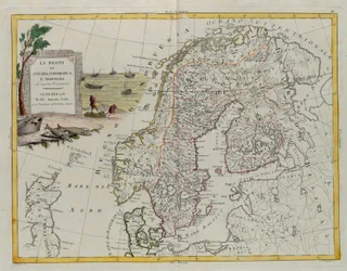 Die Königreiche Schweden, Dänemark und Norwegen, Stich von G. Zuliani aus Band III des "Neuesten Atlas" veröffentlicht in Venedig 1781 von Antonio Zatta, Privatsammlung