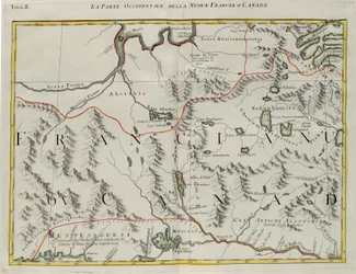 Der westliche Teil von Neufrankreich oder Kanada, Kupferstich von G. Zuliani aus Band I des "Neuesten Atlas" veröffentlicht in Venedig 1778 von Antonio Zatta, Privatsammlung