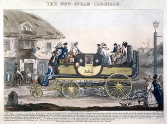 Die neue Dampfkutsche, graviert von Henry Pyall, 1827