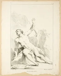 Figur, aus Premier livre de figures d’Academies gravées en Partie par les Professeurs de l’Académie Royale