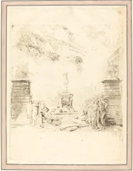 Allegorie zur Errichtung der Statue von Ludwig XV.