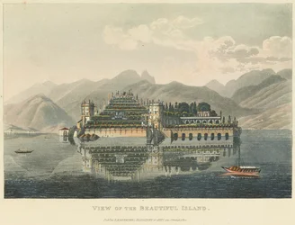 Ansicht der Schönen Insel (Isola Bella, Lago Maggiore), vor 1820