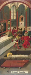 Das Wunder des Gastgebers am Grab des Heiligen Johannes, 1478