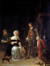 Ein Soldat besucht ein junges Mädchen