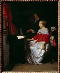 Vorlesung der Jungfrau. Gemälde von Gabriel Metsu (1629-1667)