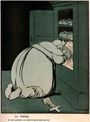 Karikatur im französischen politischen Humor-Tagebuch „The butter plate“ Spezial Vatikan (Nr. 242 vom 18. November)