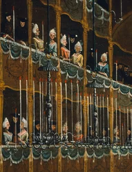 Mittagessen im San Beneto Theater, angeboten vom Dogen zu Ehren der Fürsten des Nordens, Venedig, von Gabriel Bella (1730-1799) (Detail)