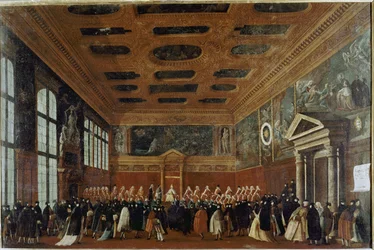 Empfang von Botschaftern im Collegio - Gemälde von Gabriele Bella