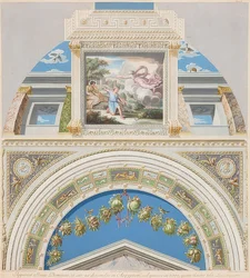 Lünette und Gewölbefeld mit Gott erscheint Isaak