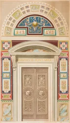 Tür, Rahmung und Lünette von Loggia I