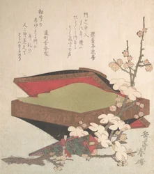 Pflaumenblüten und Kuchenbox, 1819