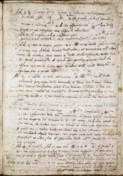 Seite aus „Sidereus Nuncius“, in der Galilei die vier Sterne als Medicea Sidera oder Pianeti Medicei benennt