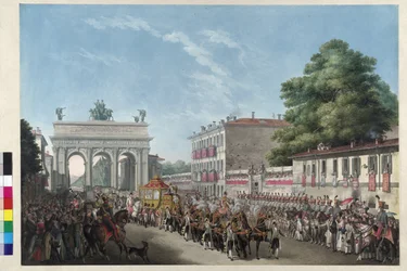 Einzug von Kaiser Franz I. in Mailand am 10. Mai 1825