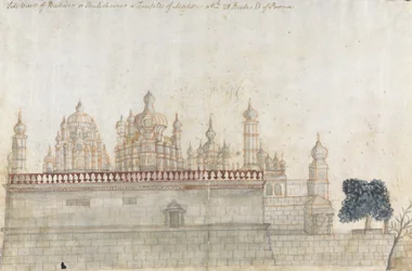 Seitenansicht von Bulliter oder Bulishwur, ein Tempel von Mahdew