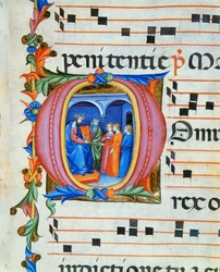 Antiphonar in Note 6, ein Buch, das die Gesänge enthält, die vom Chor während der Messe gesungen werden