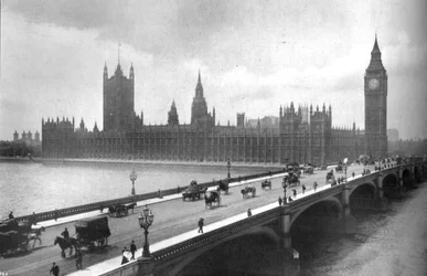 Houses of Parliament und Westminster Bridge, 1919