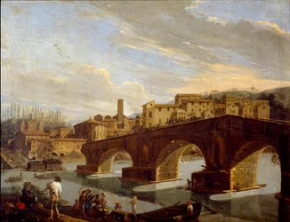 Ansicht des Tiber auf Höhe der Ponte Rotto in Rom