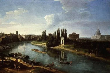 Blick auf den Tiber in Rom, von Norden