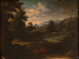 Dughet - Landschaft mit drei Figuren