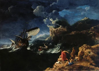 Meereslandschaft mit Jona und dem Wal