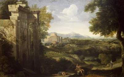 Italienische Landschaft mit Ruinen