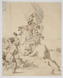 Reiter und Orientalen im Kampf