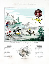 Karikatur zur Richtung des Aerostaten, 1887