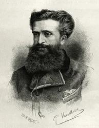 Porträt von Dr. Gustave Lebon (1841-1931). Gravur von G. Vuillier, zur Illustration der Geschichte La Syria d