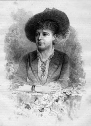 Porträt von Rosita Mauri (1849-1923), spanische klassische Tänzerin. Gravur von Vuillier in „Le Monde Illustré“ Nr. 1237 vom 11. Dezember 1880