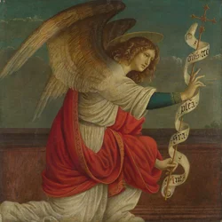 Tafel mit dem Erzengel Gabriel aus einem Altarbild: Die Verkündigung, vor 1511