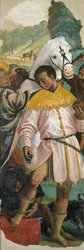 Die Anbetung der Könige (linkes Panel)