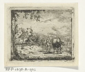 Landschaft mit Putto und Kuh