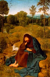 Johannes der Täufer in der Wildnis, Gemälde von Geertgen tot Sint Jans, Tafel, Niederlande