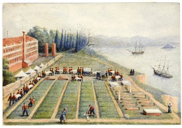 Der Friedhof am Allgemeinen Krankenhaus, Skutari, April 1855
