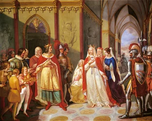 Tancred schickt Constance von Hauteville zurück zu ihrem Ehemann Heinrich IV., von Gennaro Maldarelli, Italien
