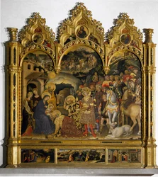 Altarbild der Anbetung der Heiligen Drei Könige (Pala Strozzi). Gentile da Fabriano (Gentile di Niccolo)