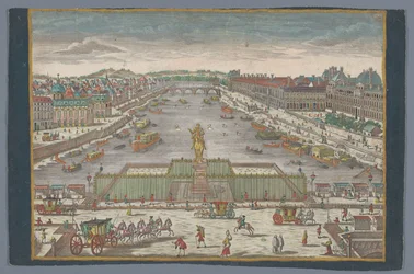 Blick auf die Pont Neuf über die Seine in Paris, Richtung Pont Royal