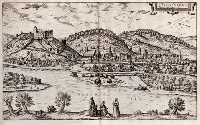 Pressburg Bratislava. Aus: Civitates orbis terrarium, 1588