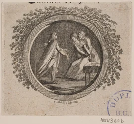 Titelvignette zu S. Richardson: "Miss Clarissa Harlowes Geschichte", fünfter Teil